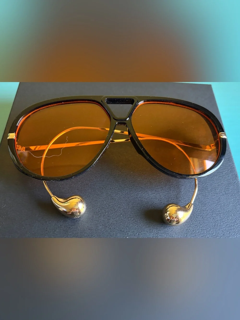 Aviator Sunglasses with Orange Lenses